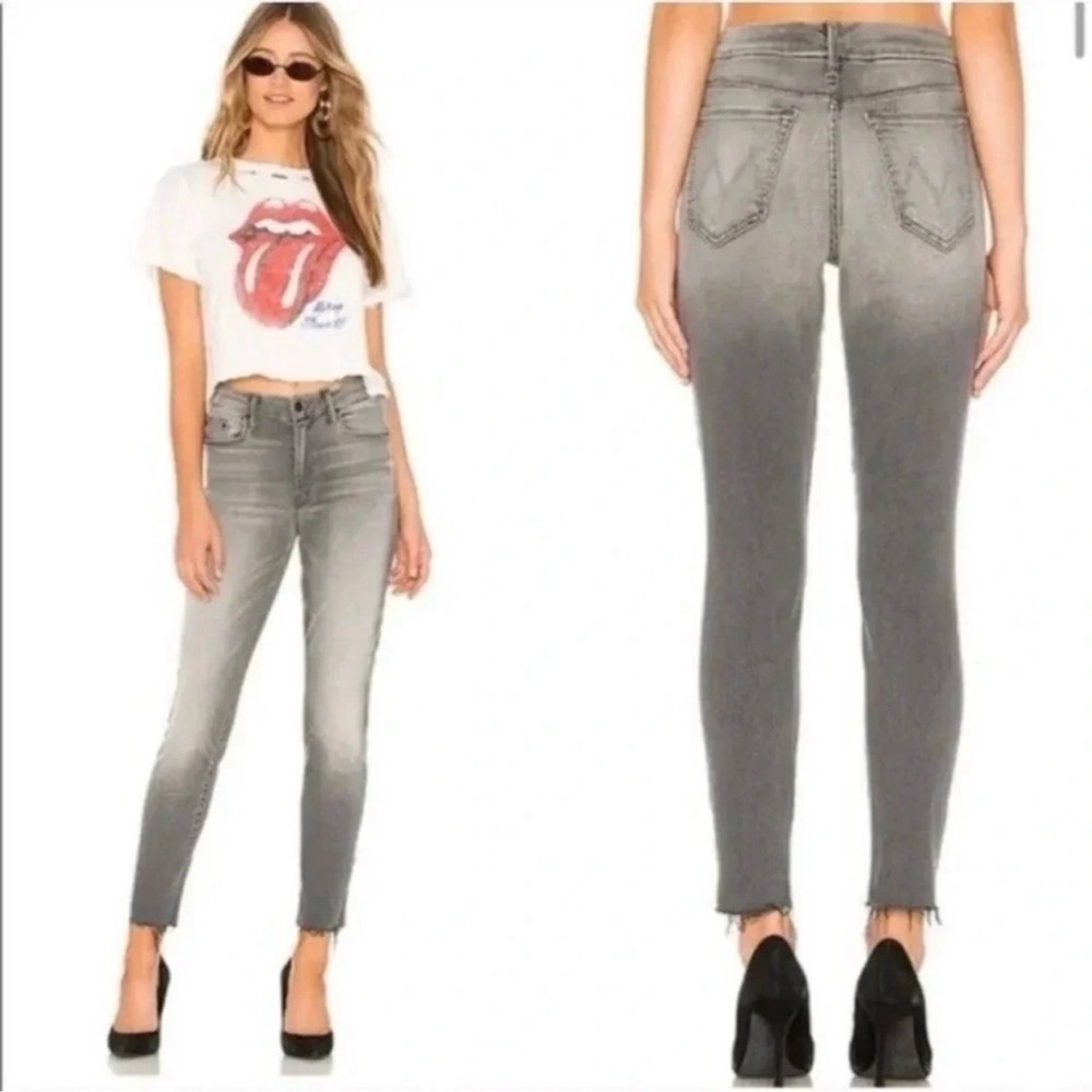 MOTHER Looker Ankle Fray Jean in Supermoon sz 24 Grey Denim